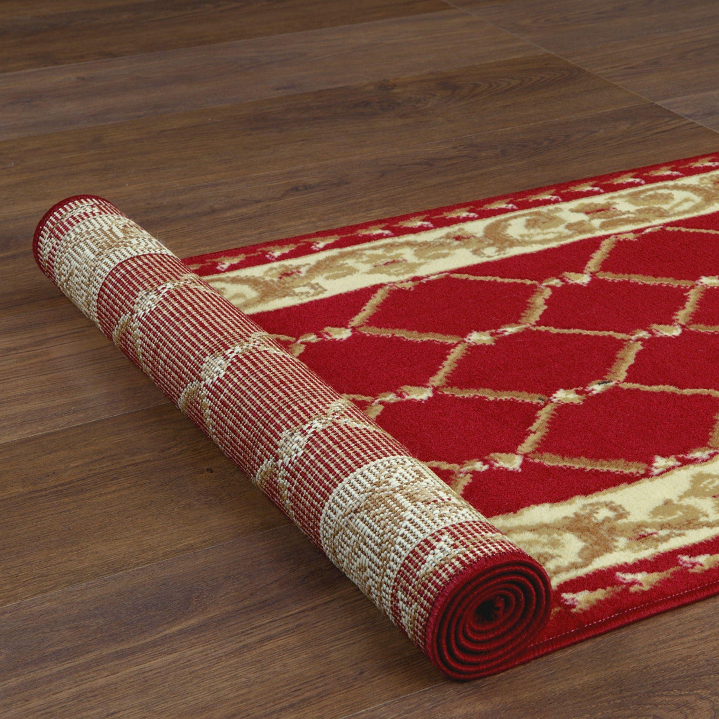 Alfombra Pasillo Kashan King Roja 61 x 213 cm-4