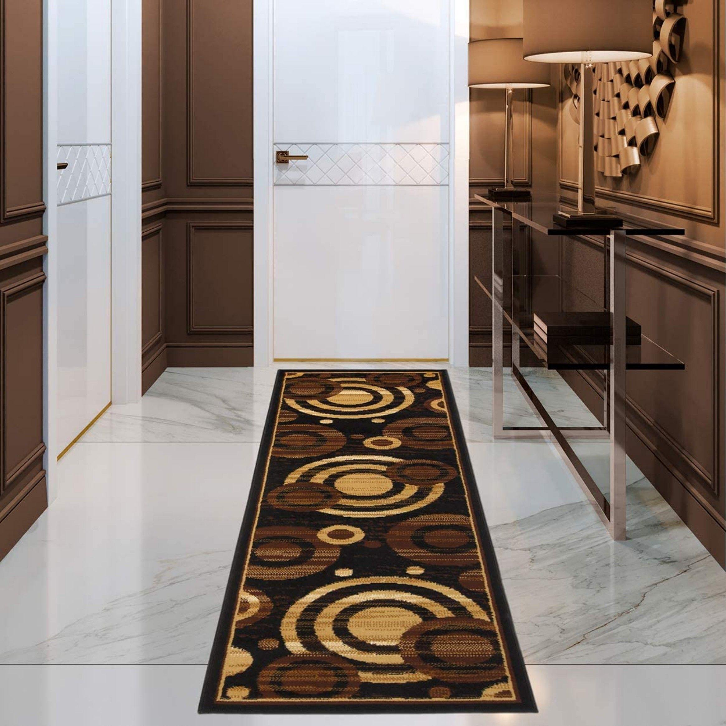 Alfombra Pasillo Kashan King Negra 61 x 213 cm-1