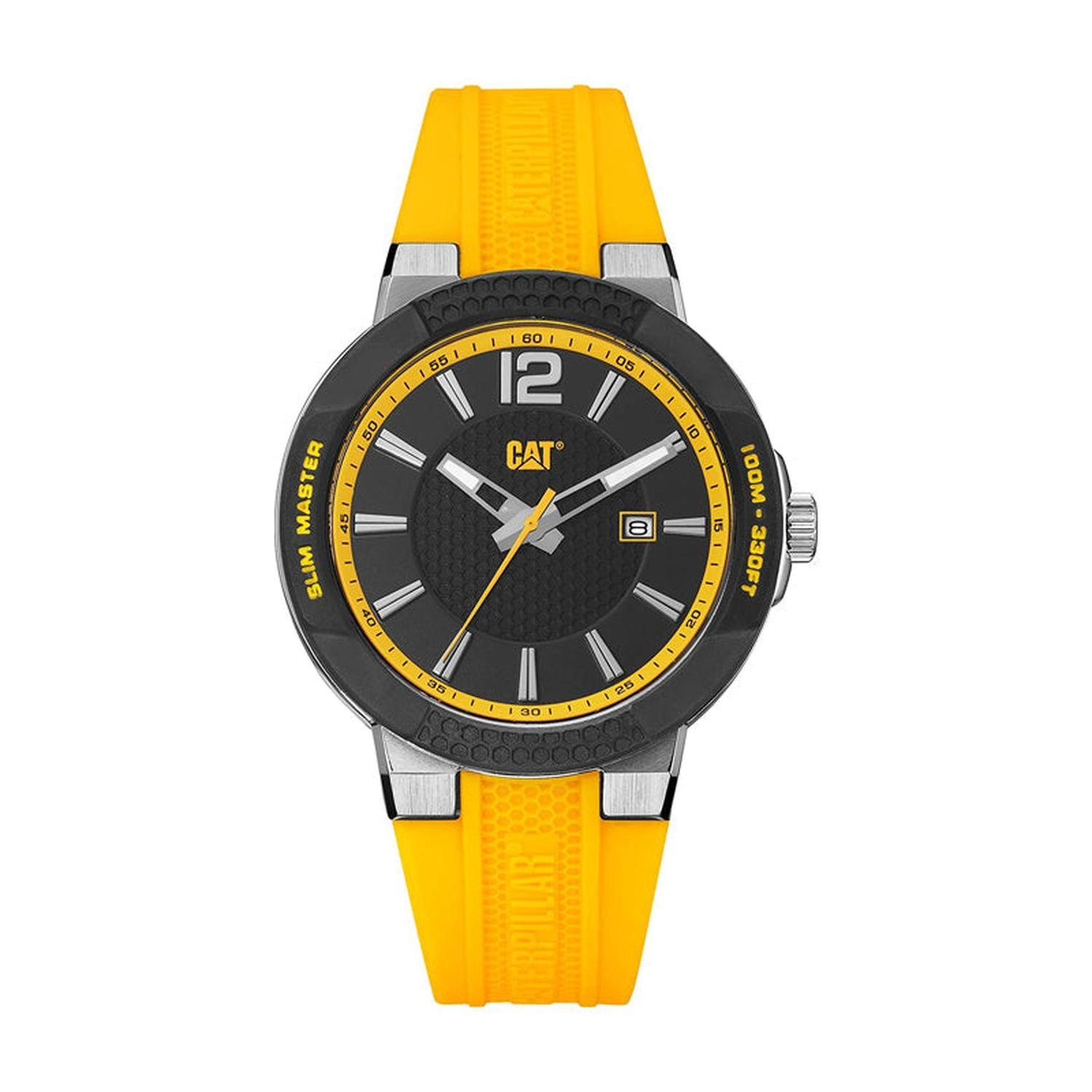 RELOJ CATERPILLAR SH14127131 SHOCK SLIM - BLACK DIAL / 43.5MM / YELLOW SILCIONE STRAP-0