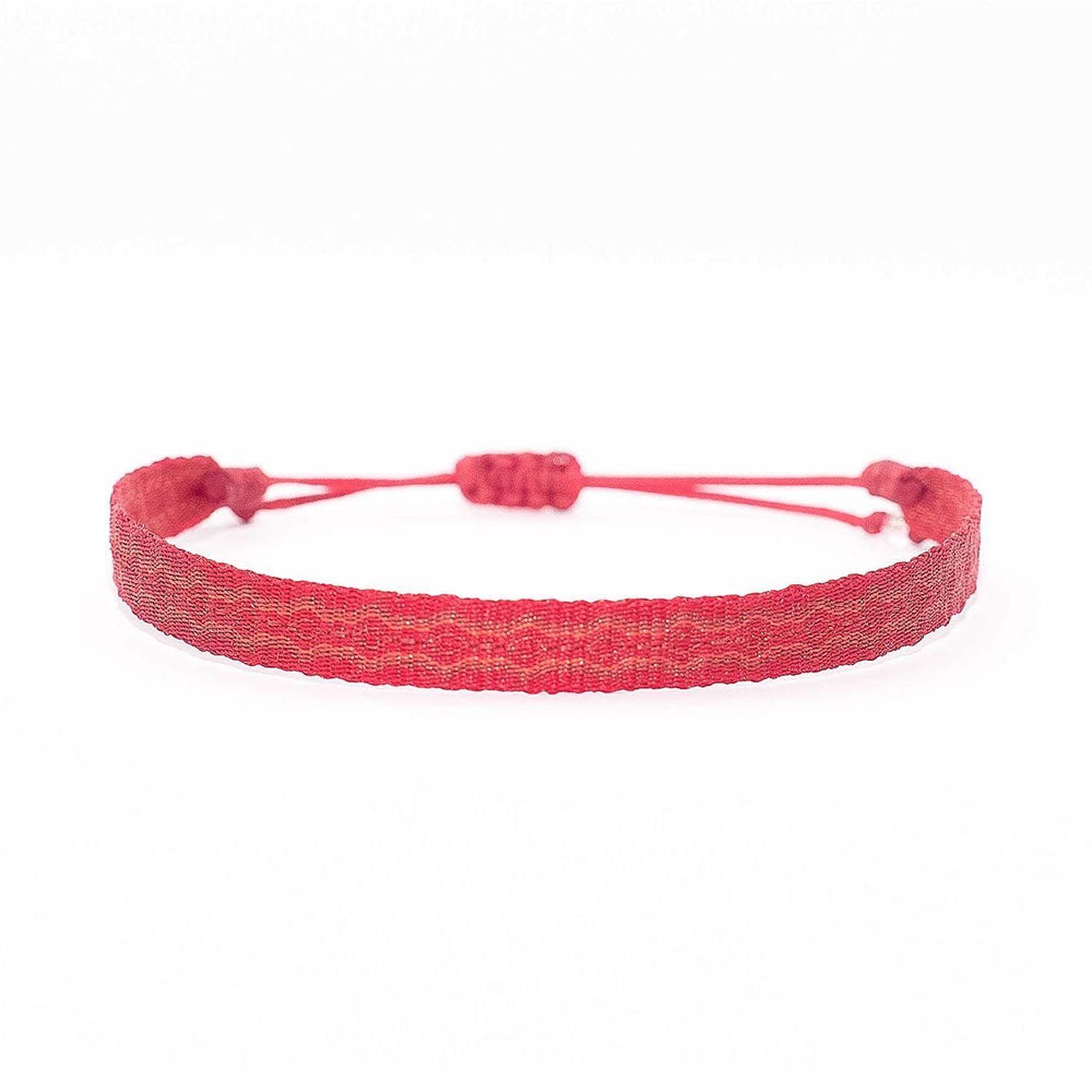 Pulsera Telar Ancha Roja-0