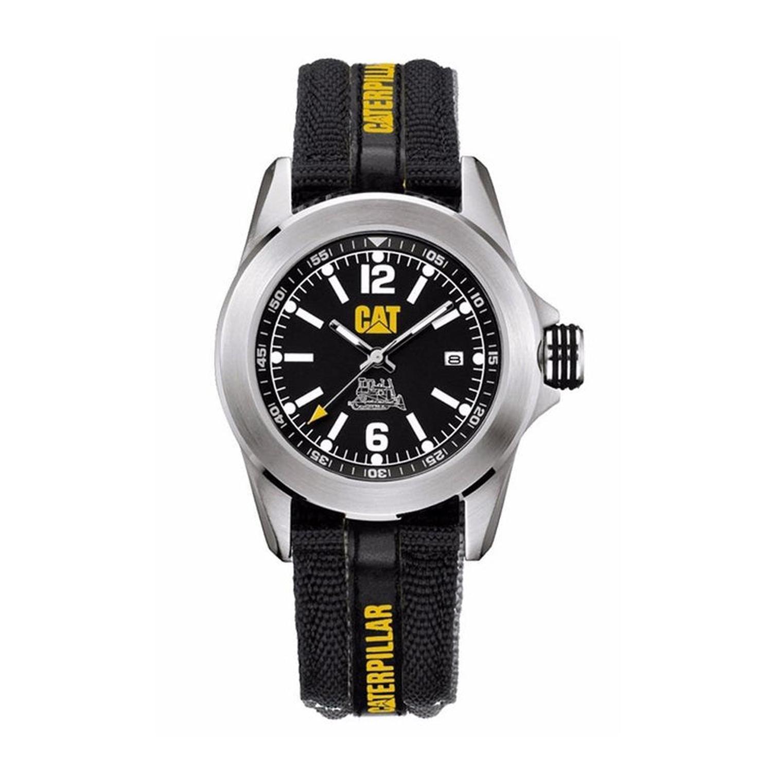 RELOJ CATERPILLAR YA14164131 BIG TWIST XL DATE 40 - BLACK / BLACK ARABIC / BLACK YELLOW NYLON STRAP-0