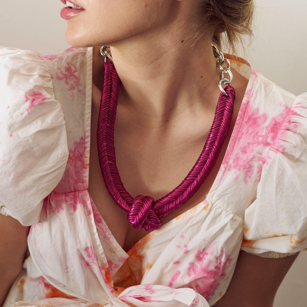 Maria la Biyux Collar Nudo Fucsia-1