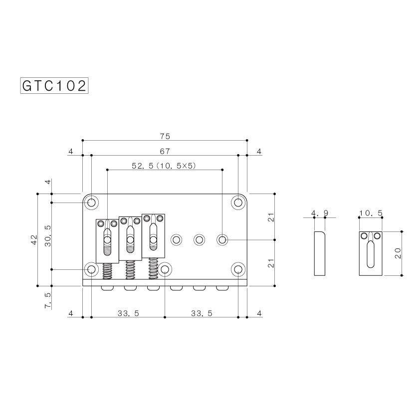 Puente Fijo Hard Tail Gotoh, Mod GTC102-1