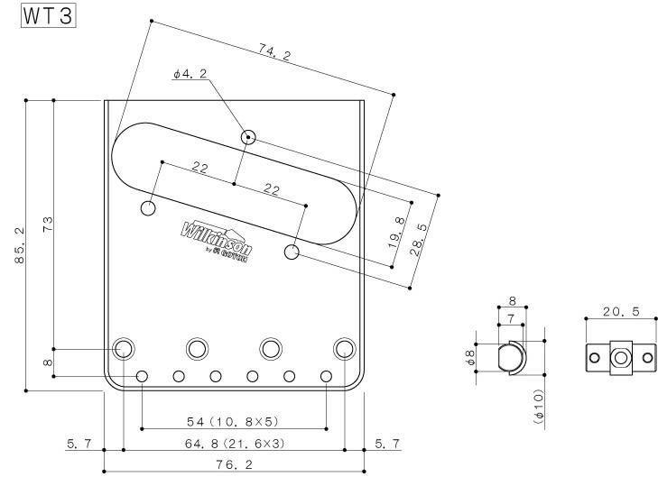 Puentes Fijos Gotoh Telecaster Vintage WT3-1