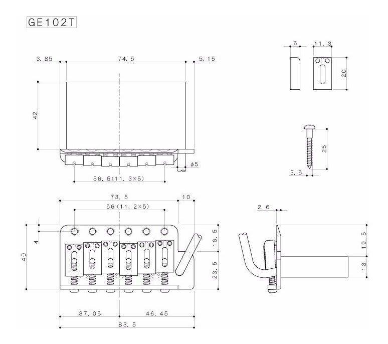 Tremolo Vintage. Mod: GE102T. Color: Gold (56 mm)-4