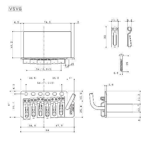 Tremolo Vintage Wilkinson. Mod: VSVG (54mm)-1