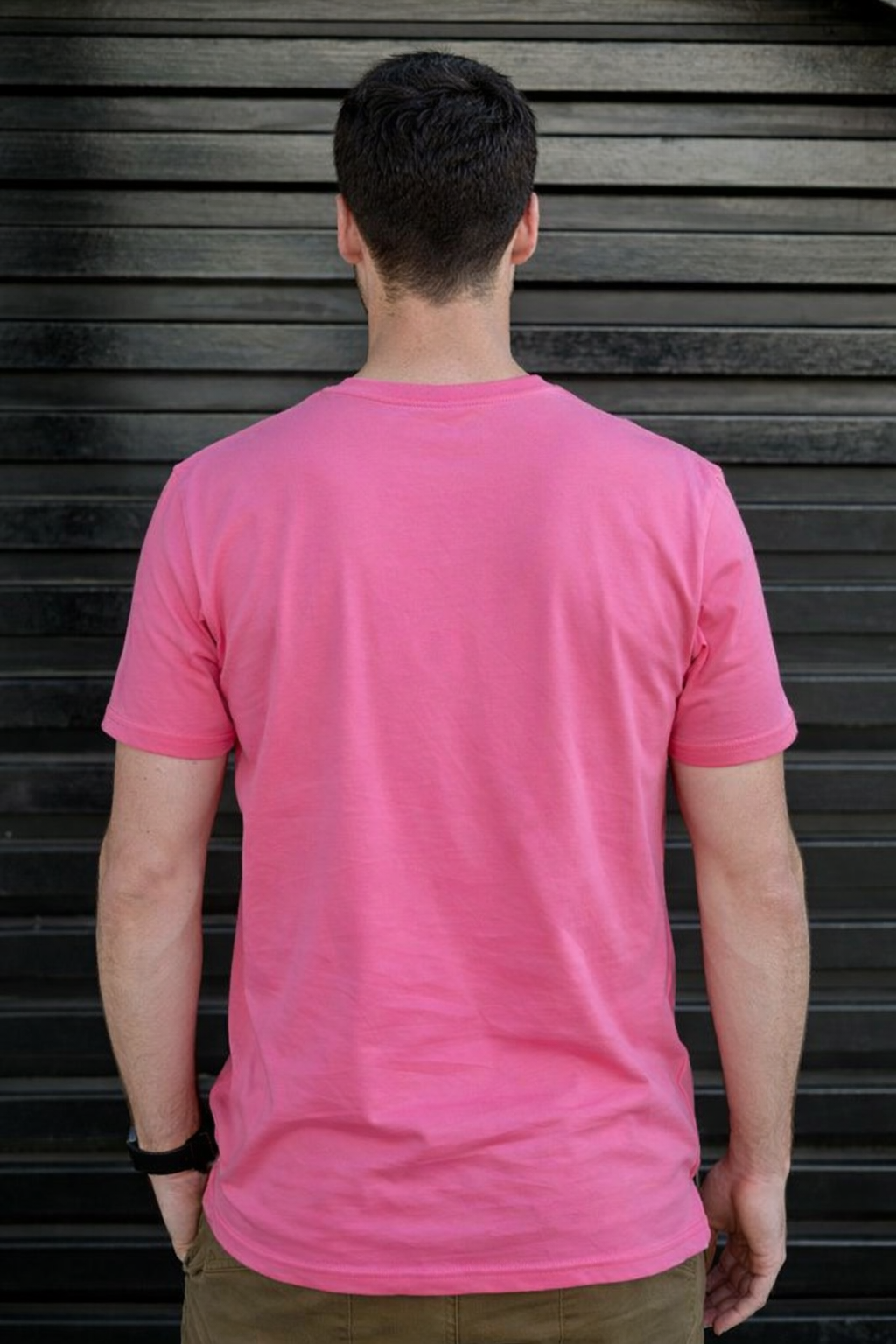 Polera  Algodón Pima Hot Pink Cuello en V-2