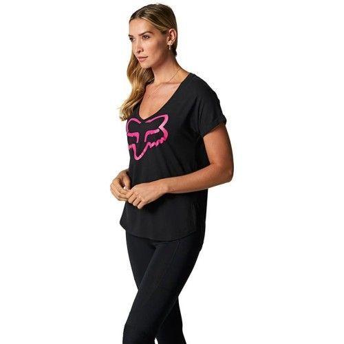 Polera MUJER FOX Boundary Negro/Rosado-1