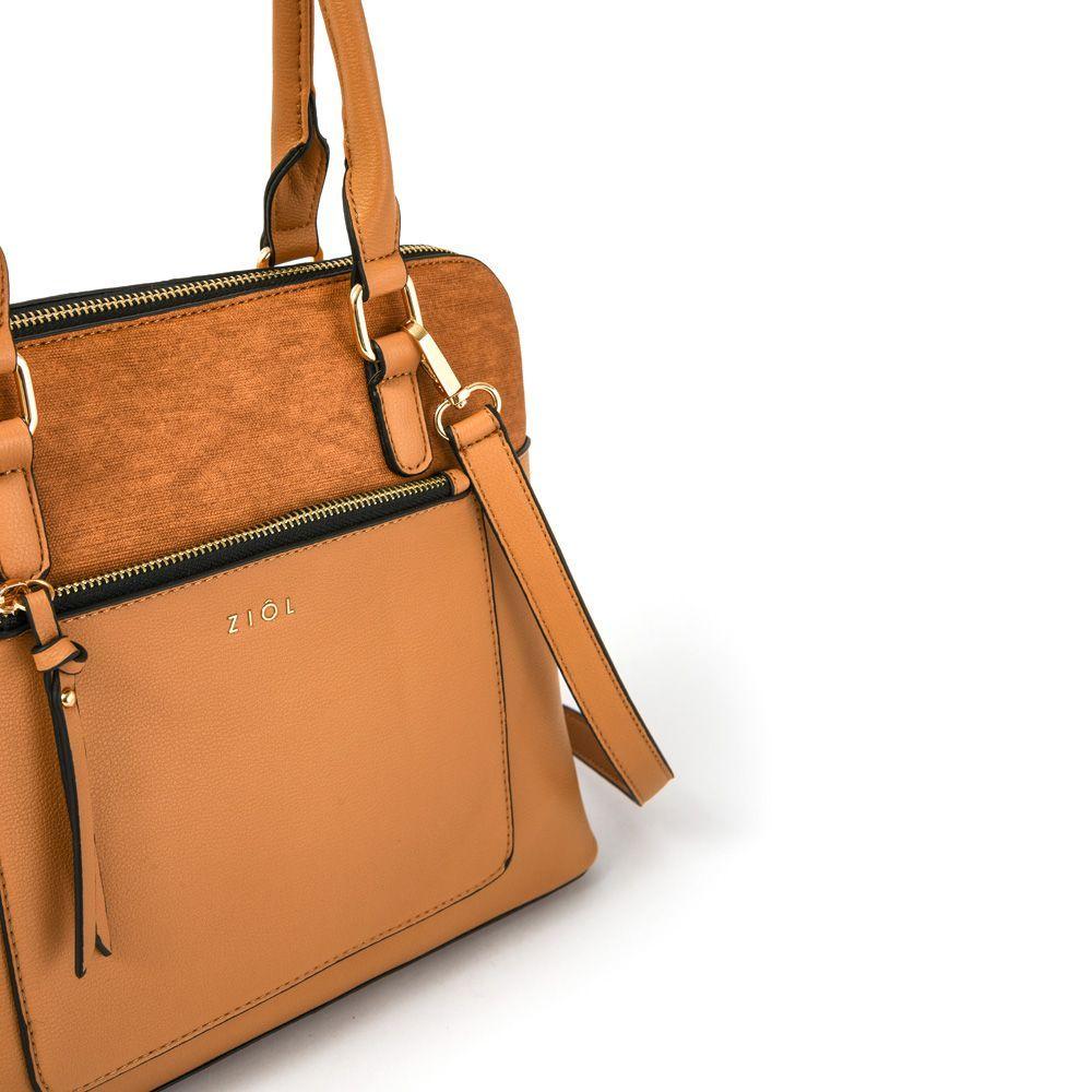 Caciola Cartera Tipo Dos Asas Beige Oscuro-2
