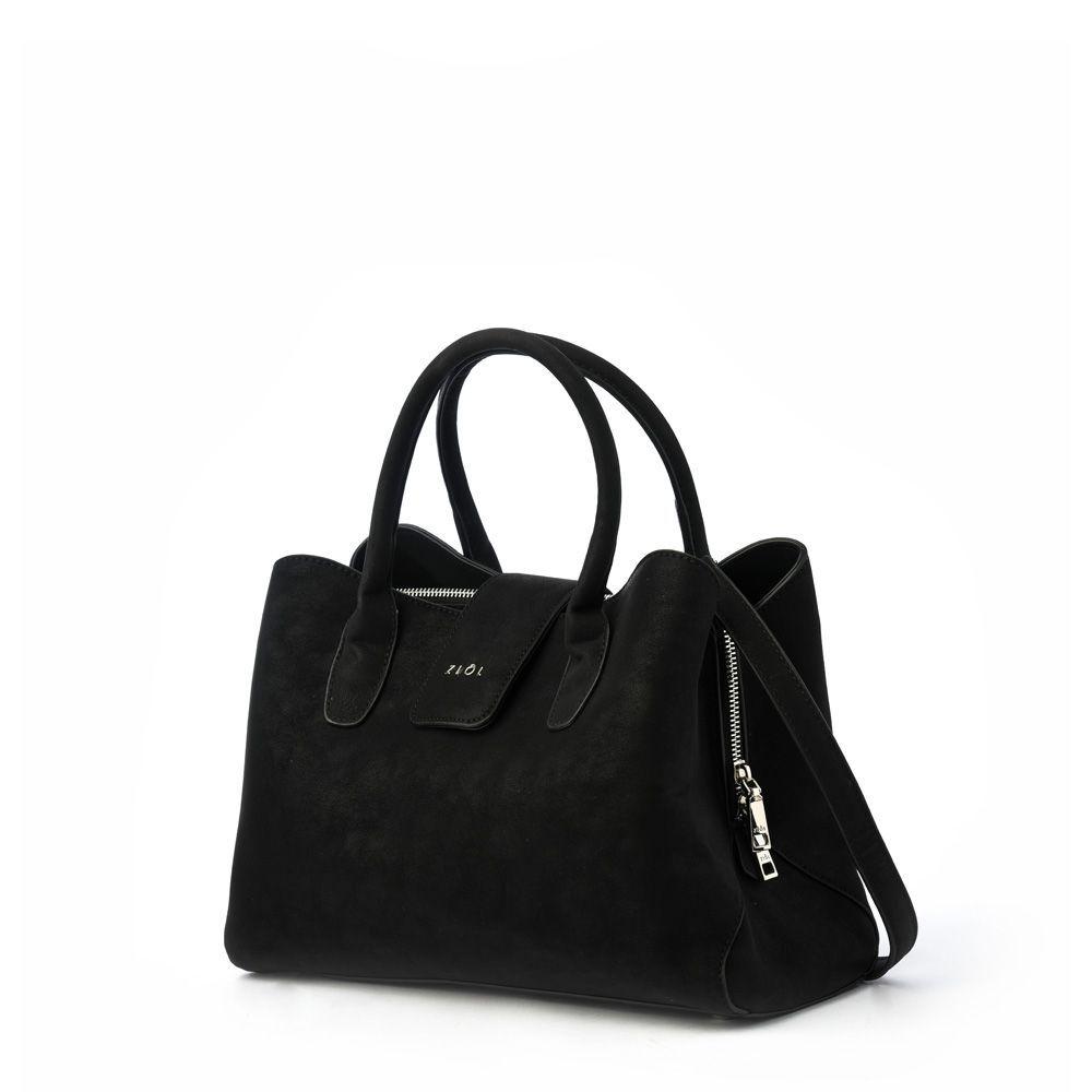 Elodie Cartera Tipo Dos Asas Tres Divisiones Negro-1