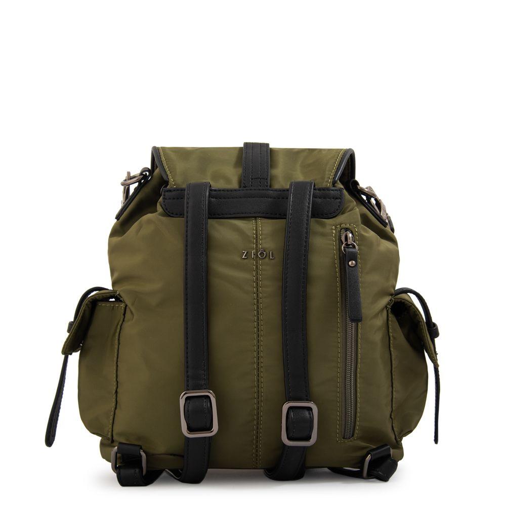 Mochila con tapa ximena mediana verde oliva-2