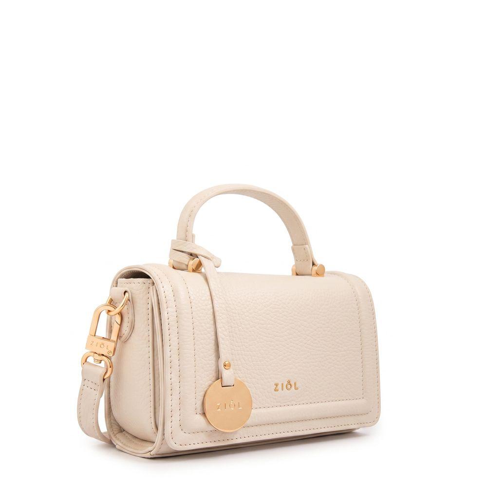 Cartera bandolera con tapa bruna blanco crudo-0