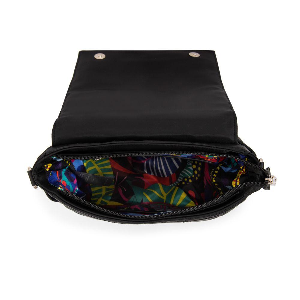 Cartera Bandolera con tapa mediana belina negro-3