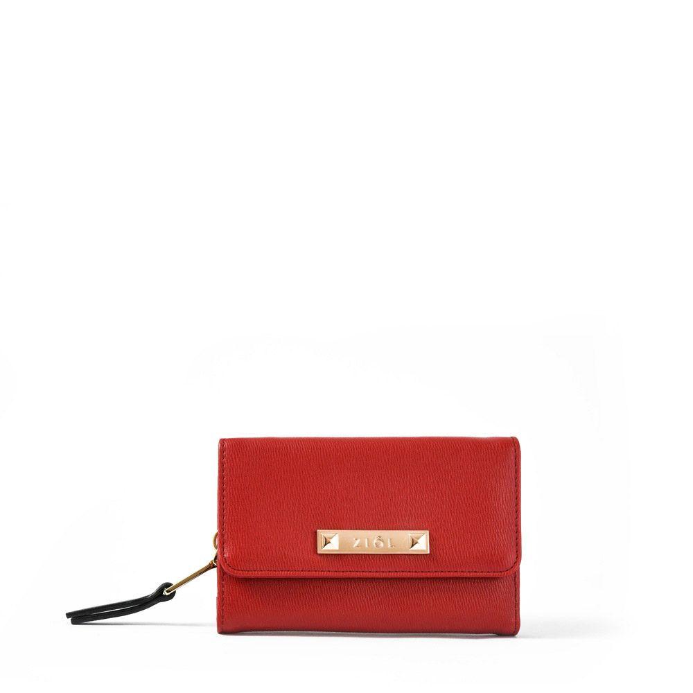 Billetera cierre exterior fraila mediana rojo-0