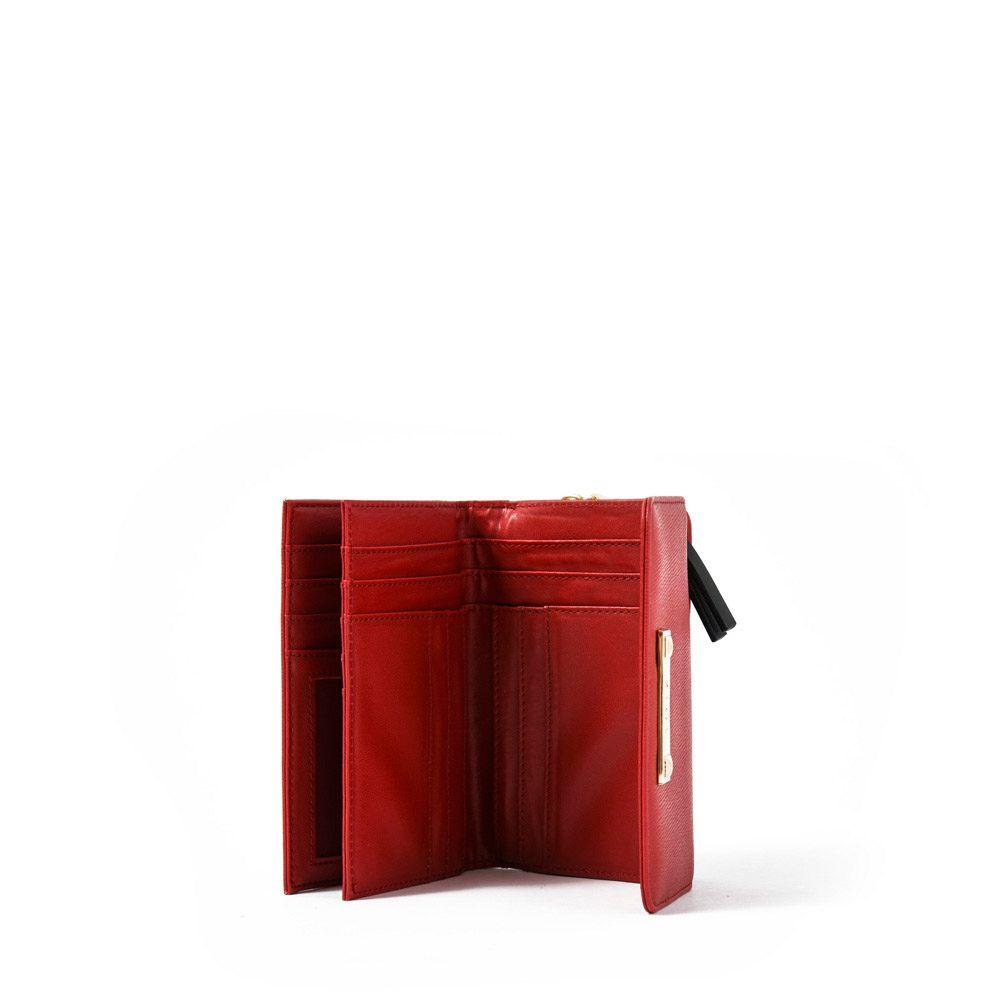 Billetera cierre exterior fraila mediana rojo-2