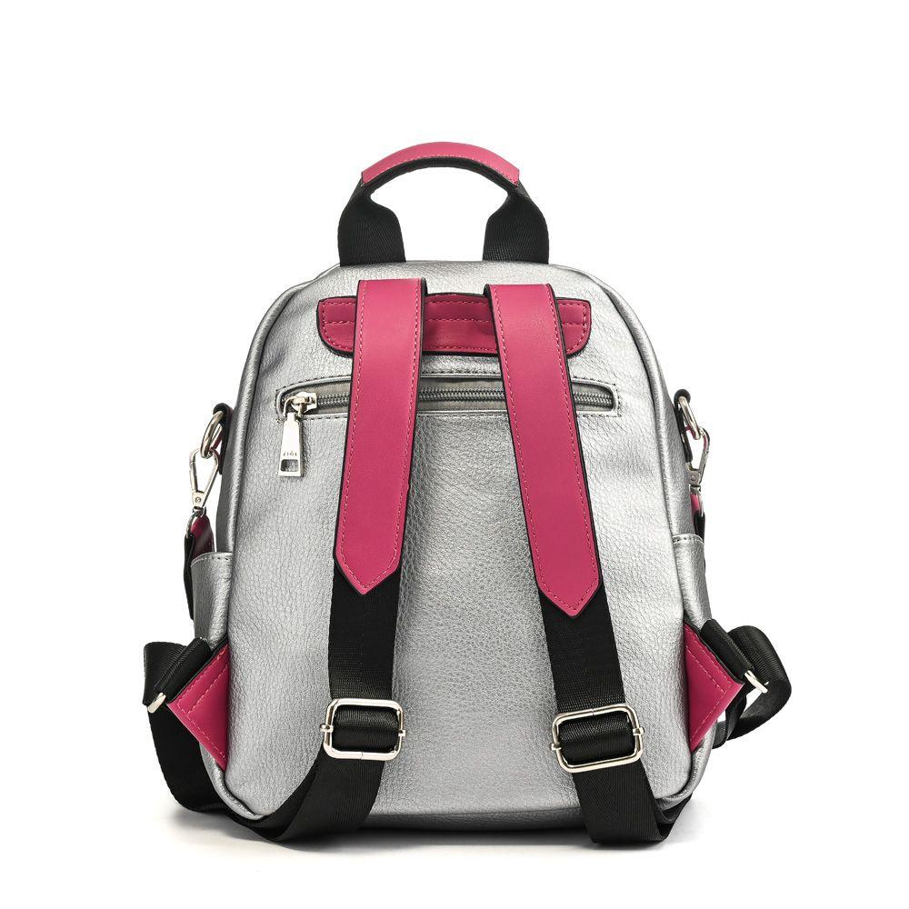 Mochila pequeña lychee plateado oscuro-2