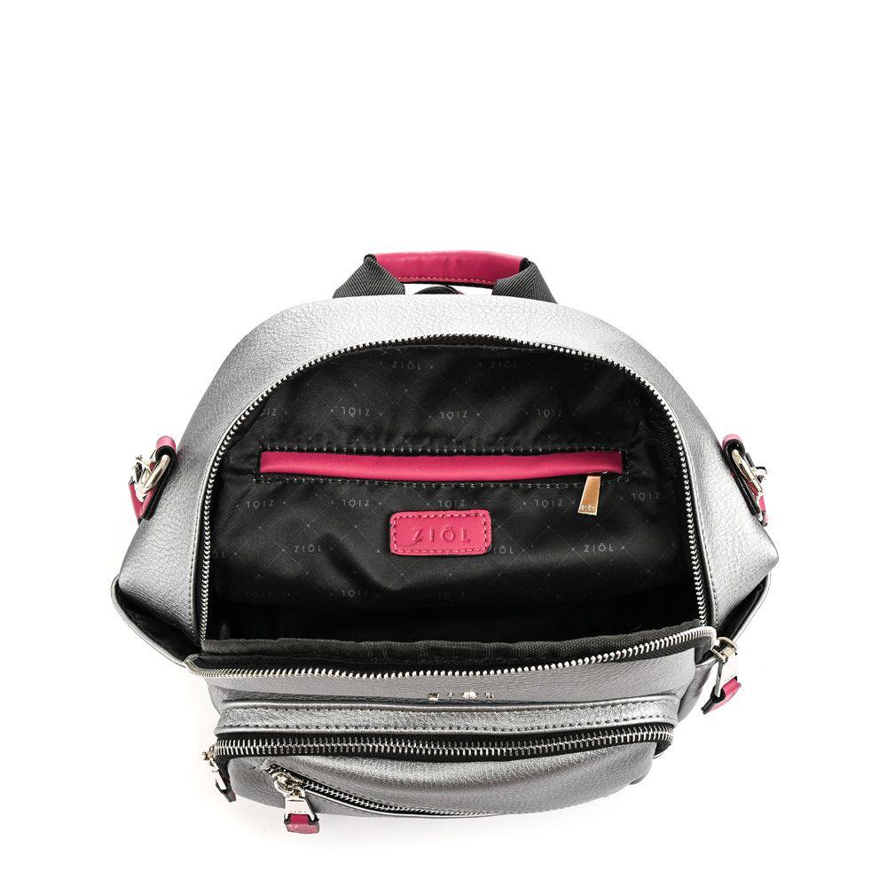 Mochila pequeña lychee plateado oscuro-3