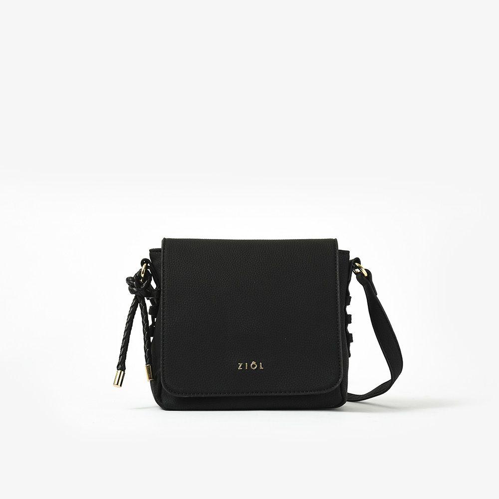 Cartera bandolera con tapa melchy negro-0