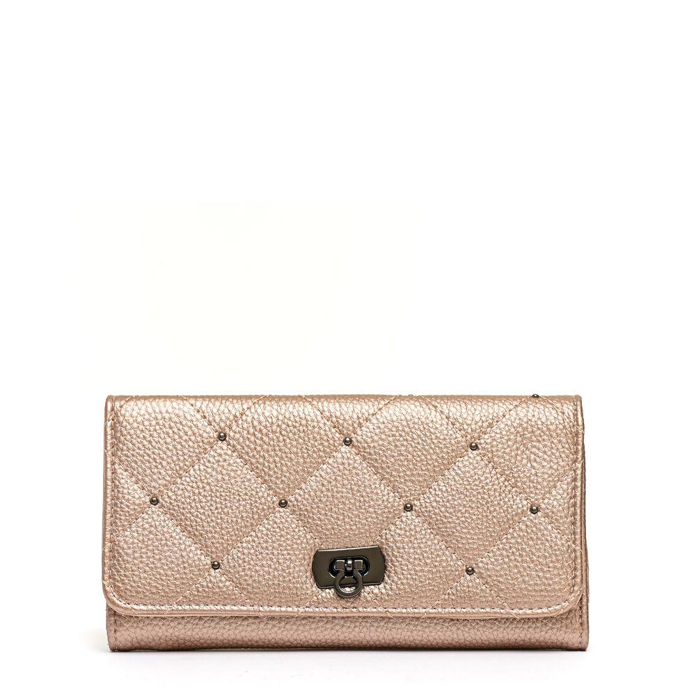 Chequera con flap grande plum rosa metalico-0