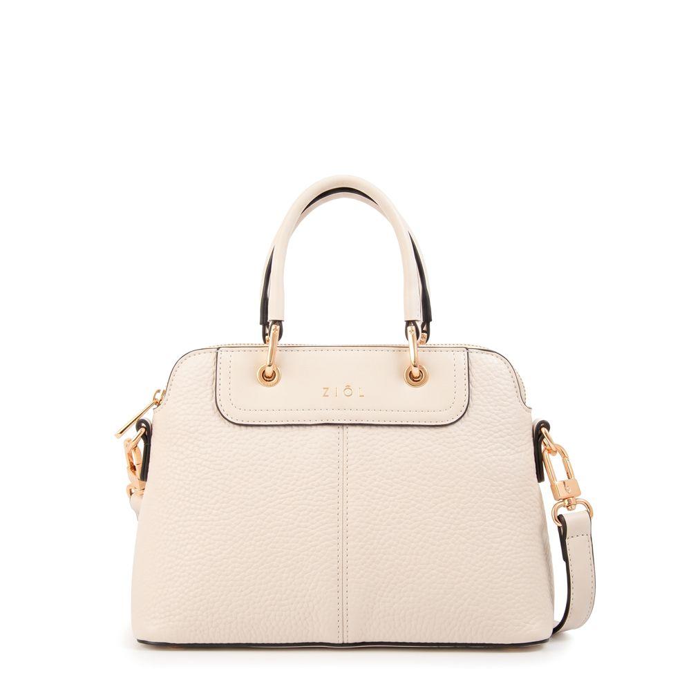 Cartera bandolera elvira mediana blanco crudo-0
