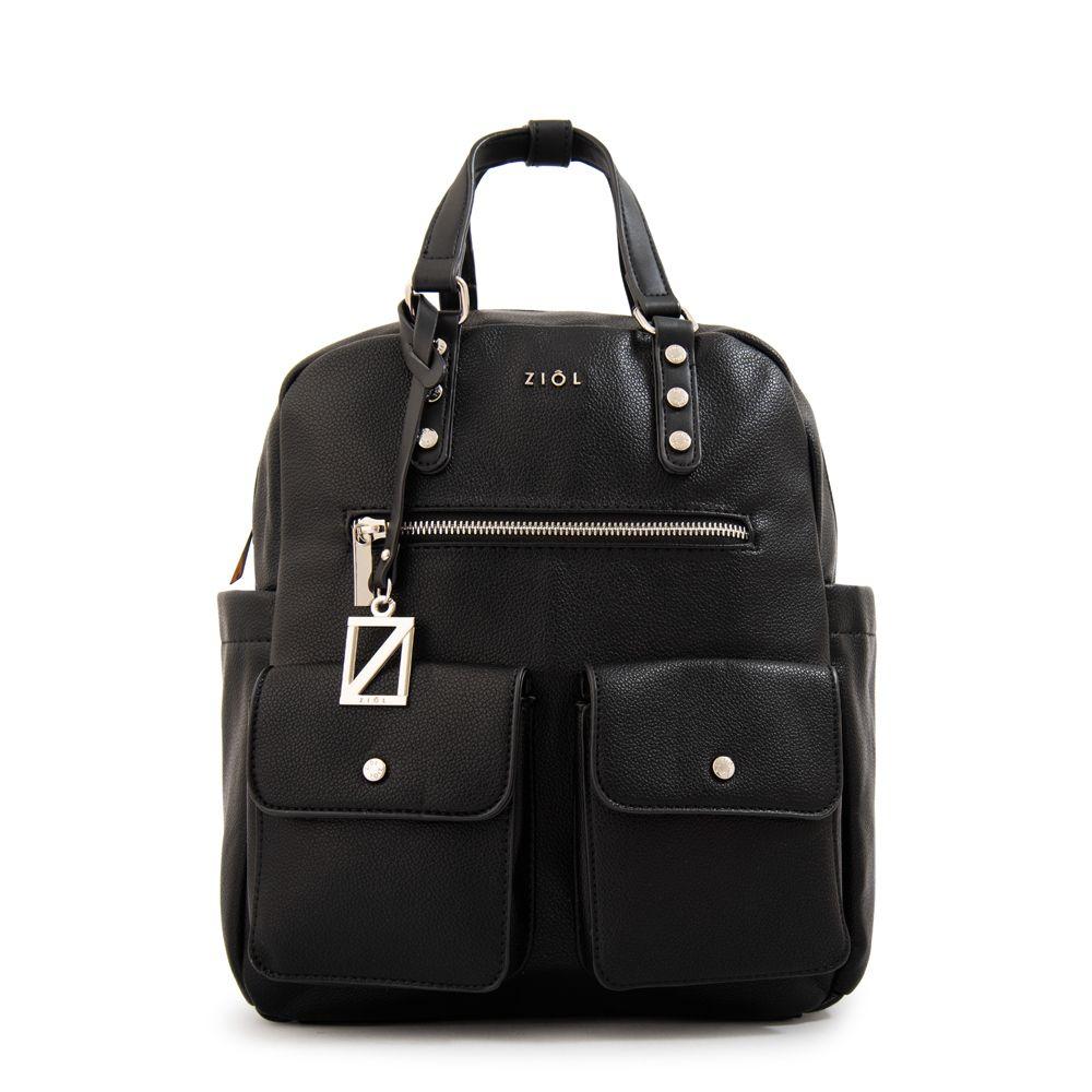 Mochila alisa mediana negro-0