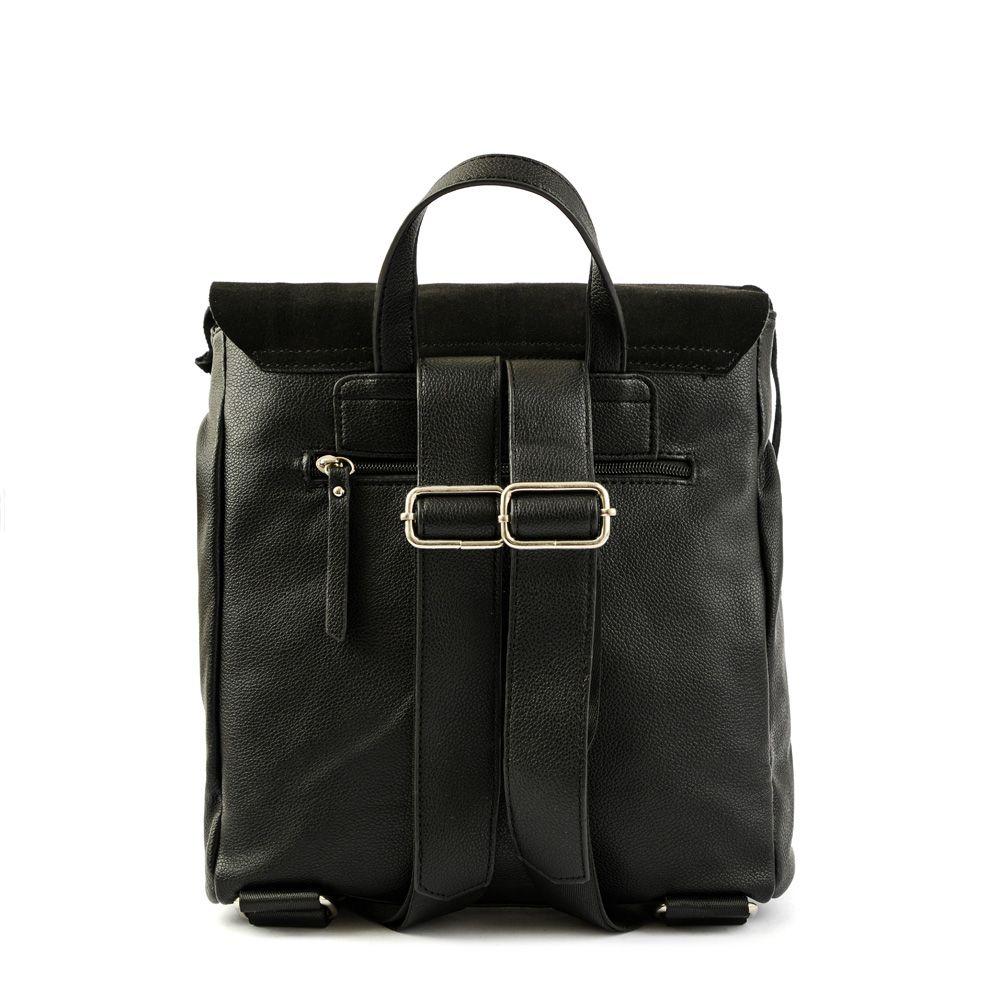 Mochila con tapa mediana adelia negro-2