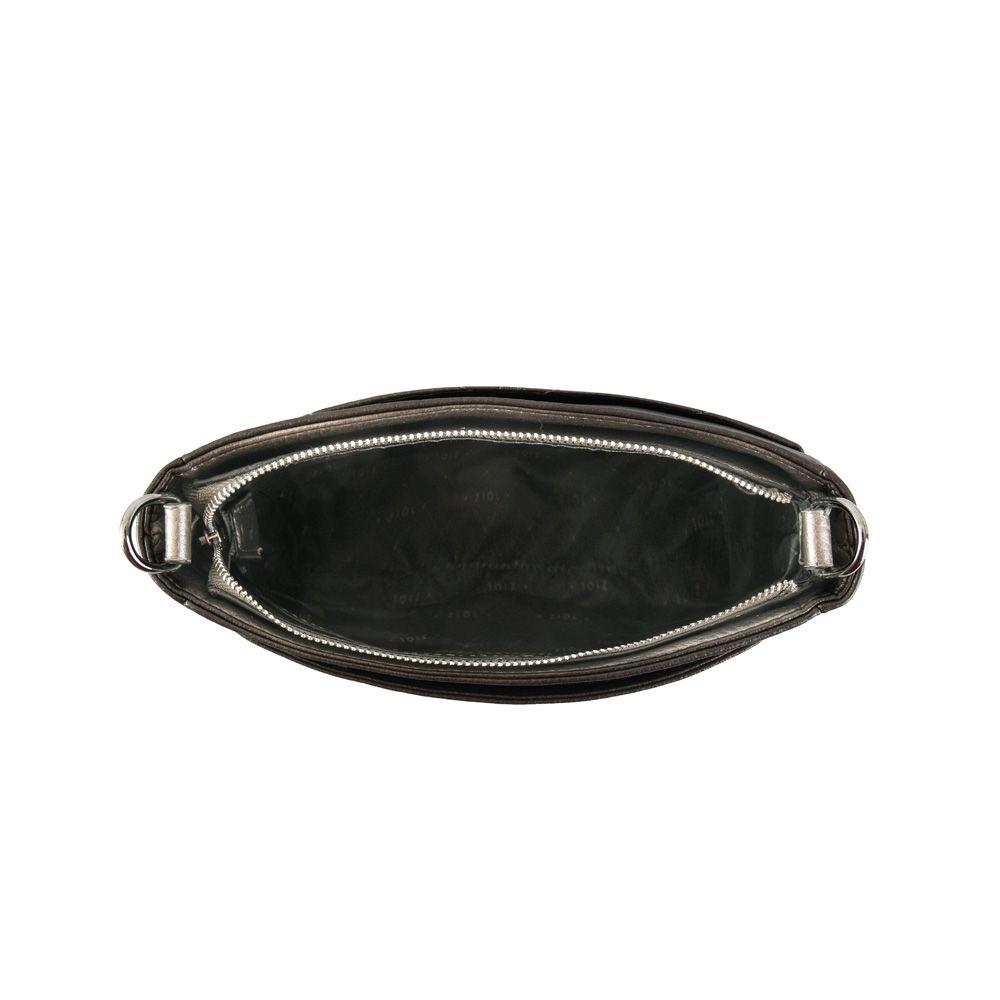 Cartera bandolera mediana agustina plateado oscuro-3