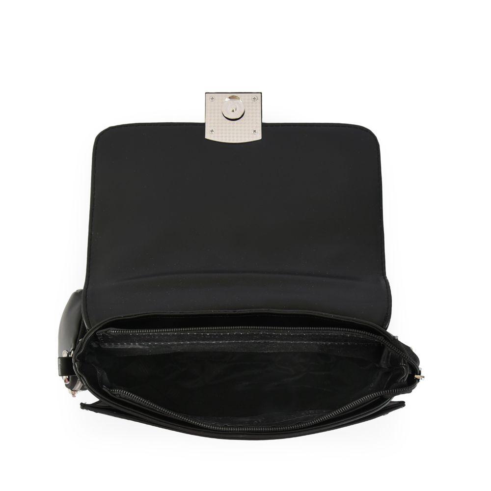 Cartera bandolera con tapa mediana gerbera negro-3