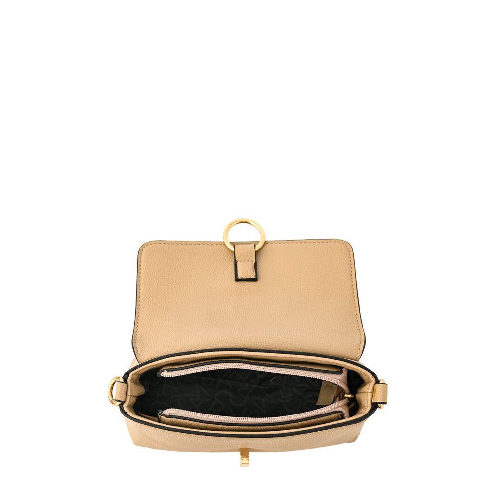Cartera bandolera con tapa pequeña griselda beige-3