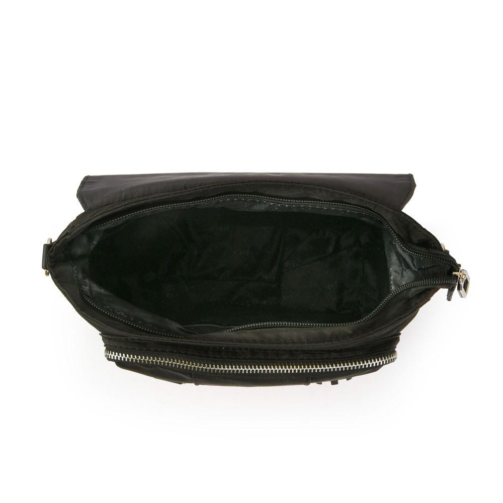 Cartera bandolera con tapa mediana joselina negro-3