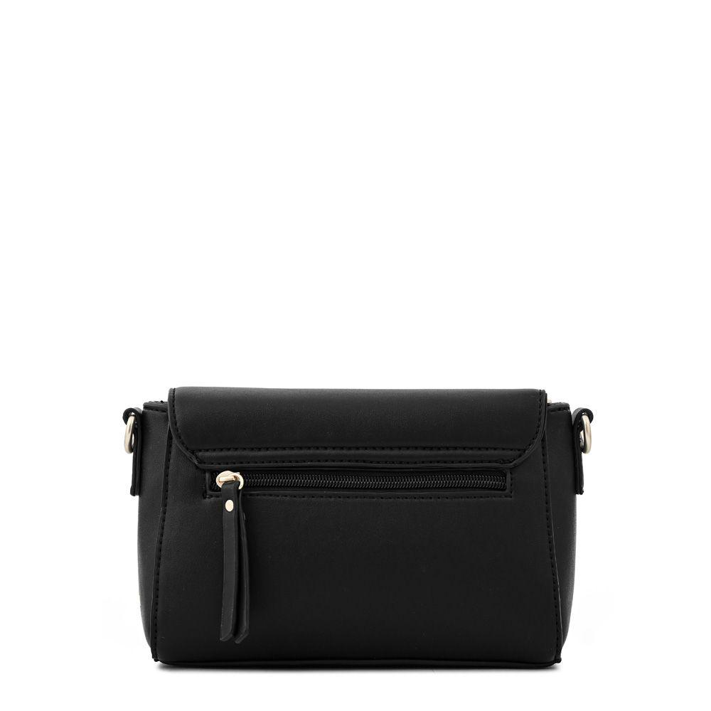 Cartera bandolera con tapa pequeña agata negro especial-2