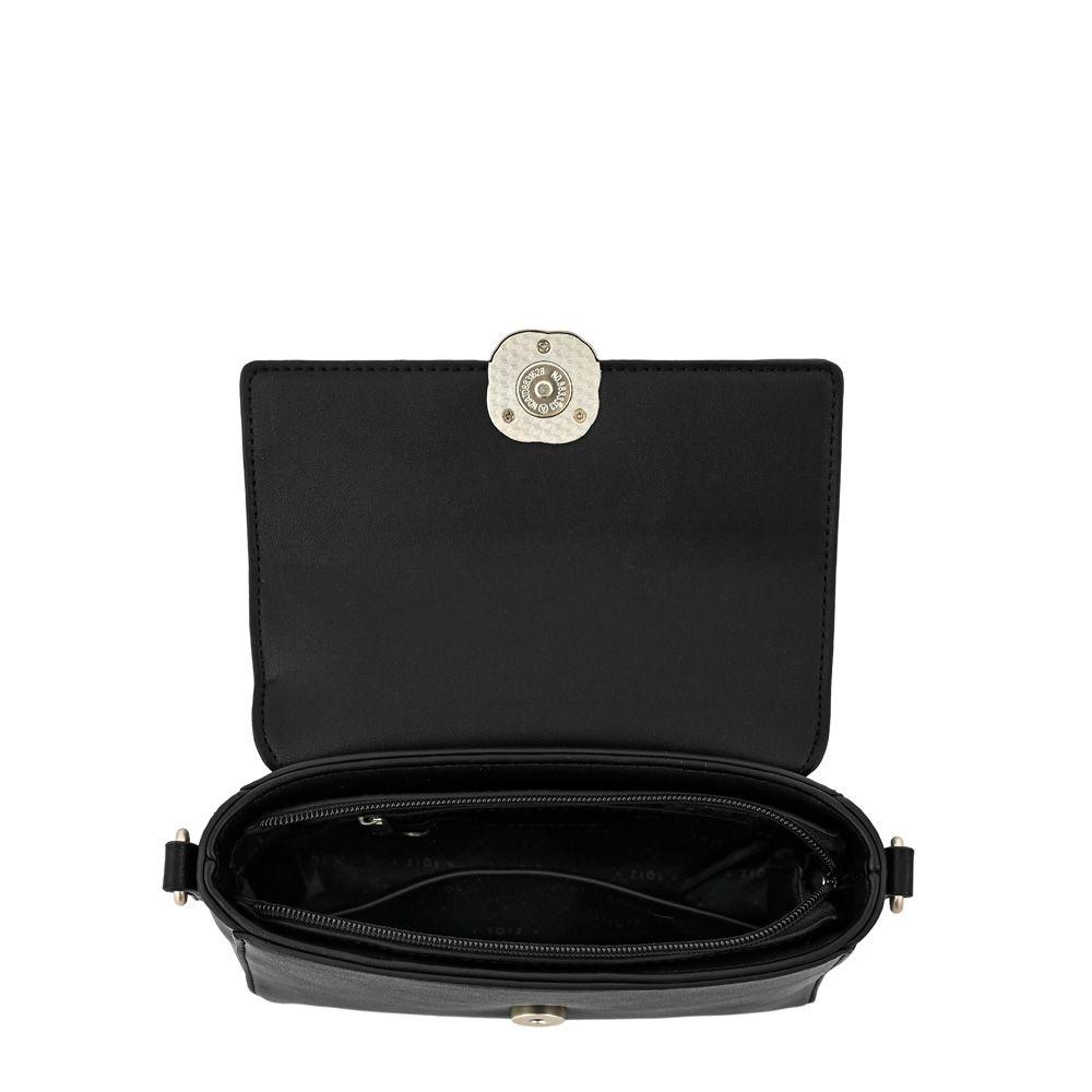 Cartera bandolera con tapa pequeña agata negro especial-3