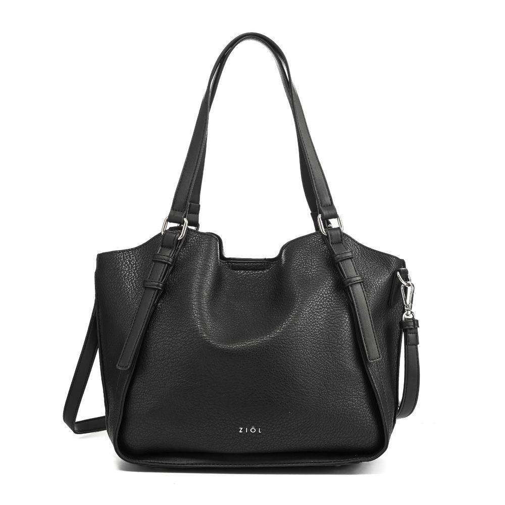 Cartera dos asas tres divisiones mediana romana negro-0