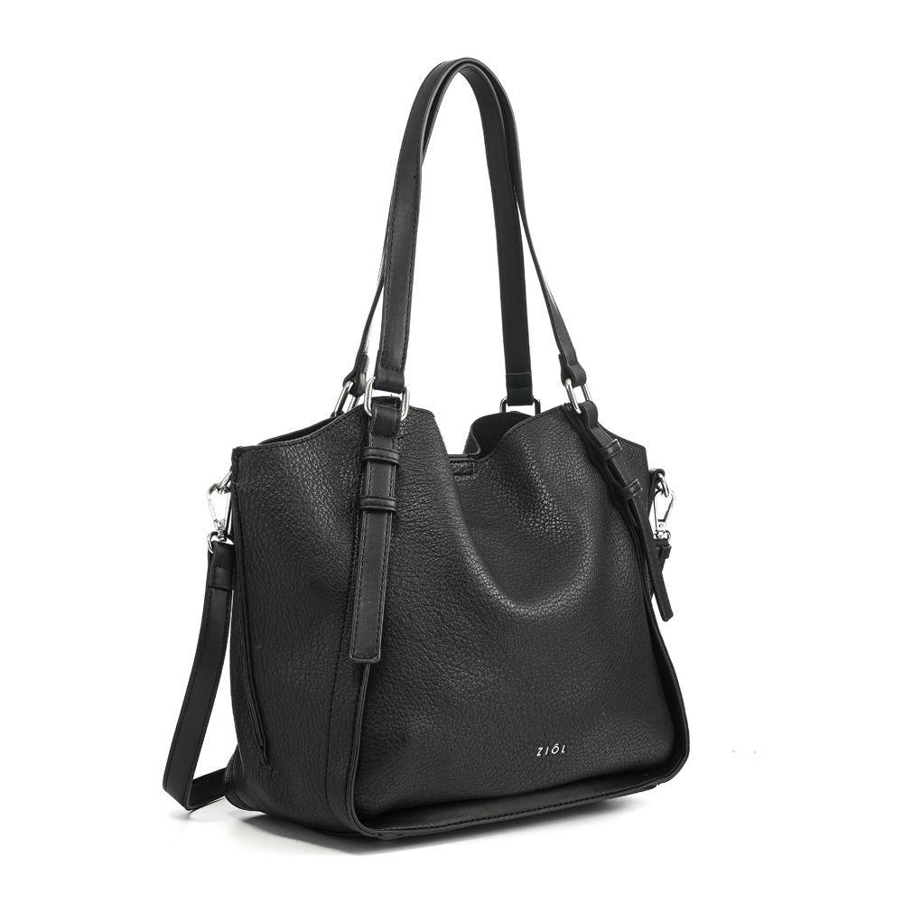 Cartera dos asas tres divisiones mediana romana negro-1