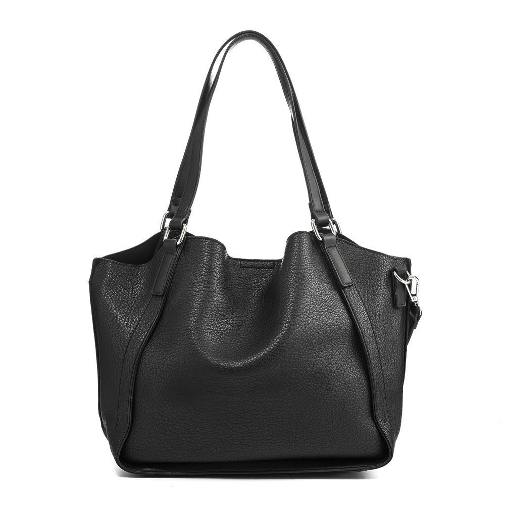 Cartera dos asas tres divisiones mediana romana negro-2