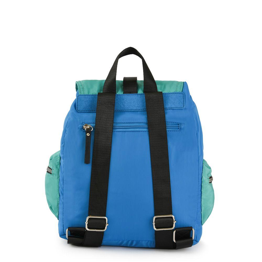 Mochila con tapa mediana abie azul-2