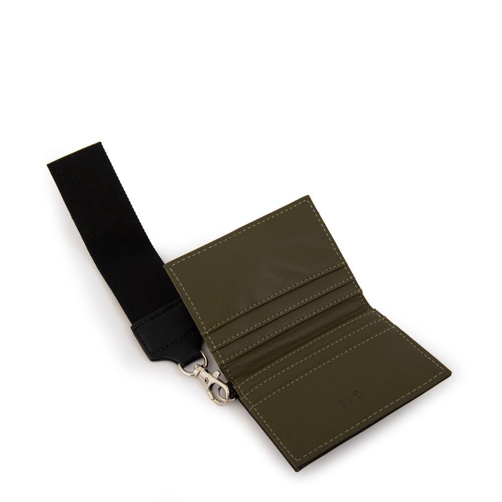 Tarjetero rectangular pequeña nacha verde oliva-2