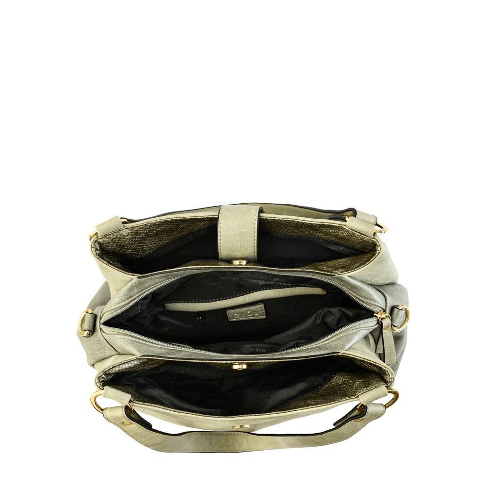 Cartera dos asas tres divisiones mediana alida gris-3