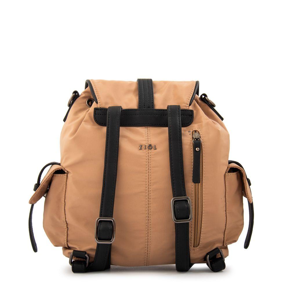 Mochila con tapa ximena mediana beige-2