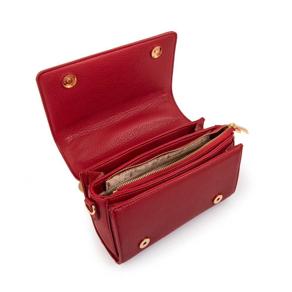 Cartera bandolera con tapa bruna rojo oscuro-3