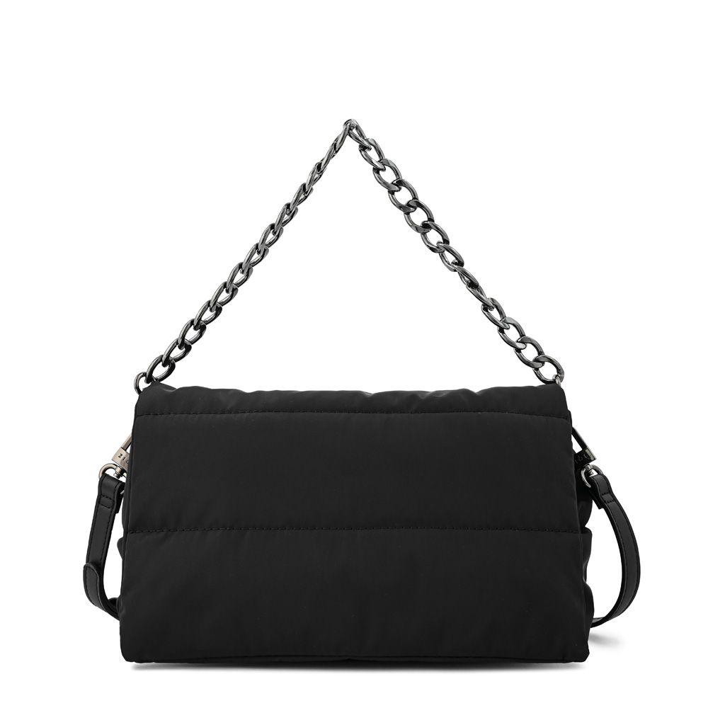 Cartera bandolera con tapa mediana silvi negro especial-0