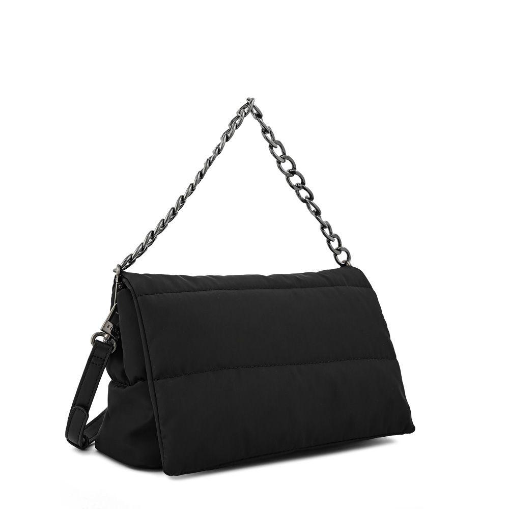 Cartera bandolera con tapa mediana silvi negro especial-1