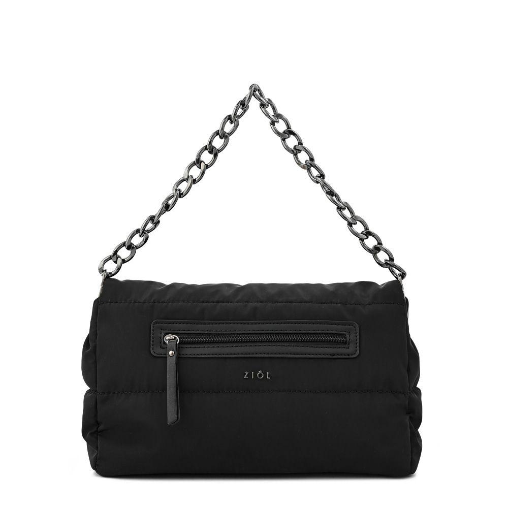 Cartera bandolera con tapa mediana silvi negro especial-2