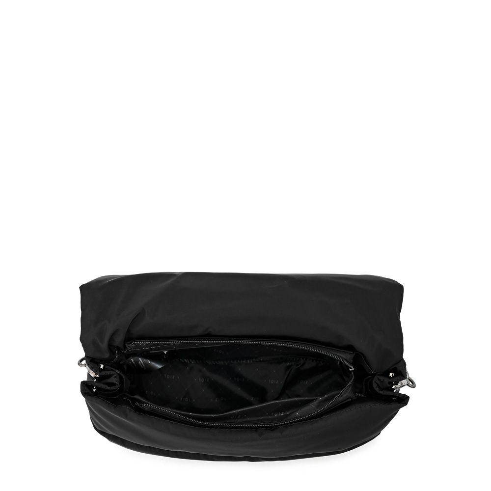 Cartera bandolera con tapa mediana silvi negro especial-3
