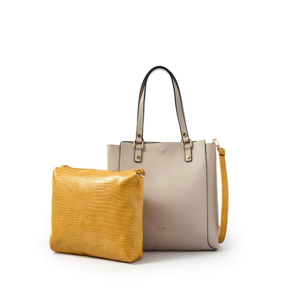 Asalia Cartera Tipo Dos Asas Shopping Beige-2