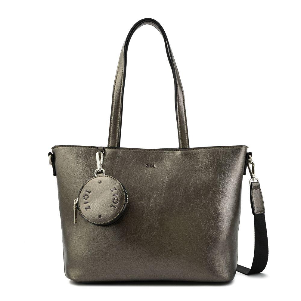 Cartera dos asas grande avin plateado oscuro-0