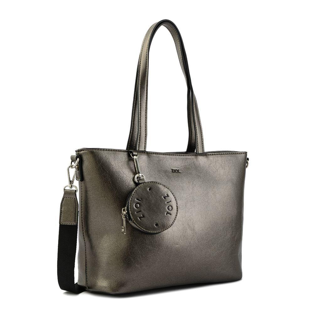 Cartera dos asas grande avin plateado oscuro-1