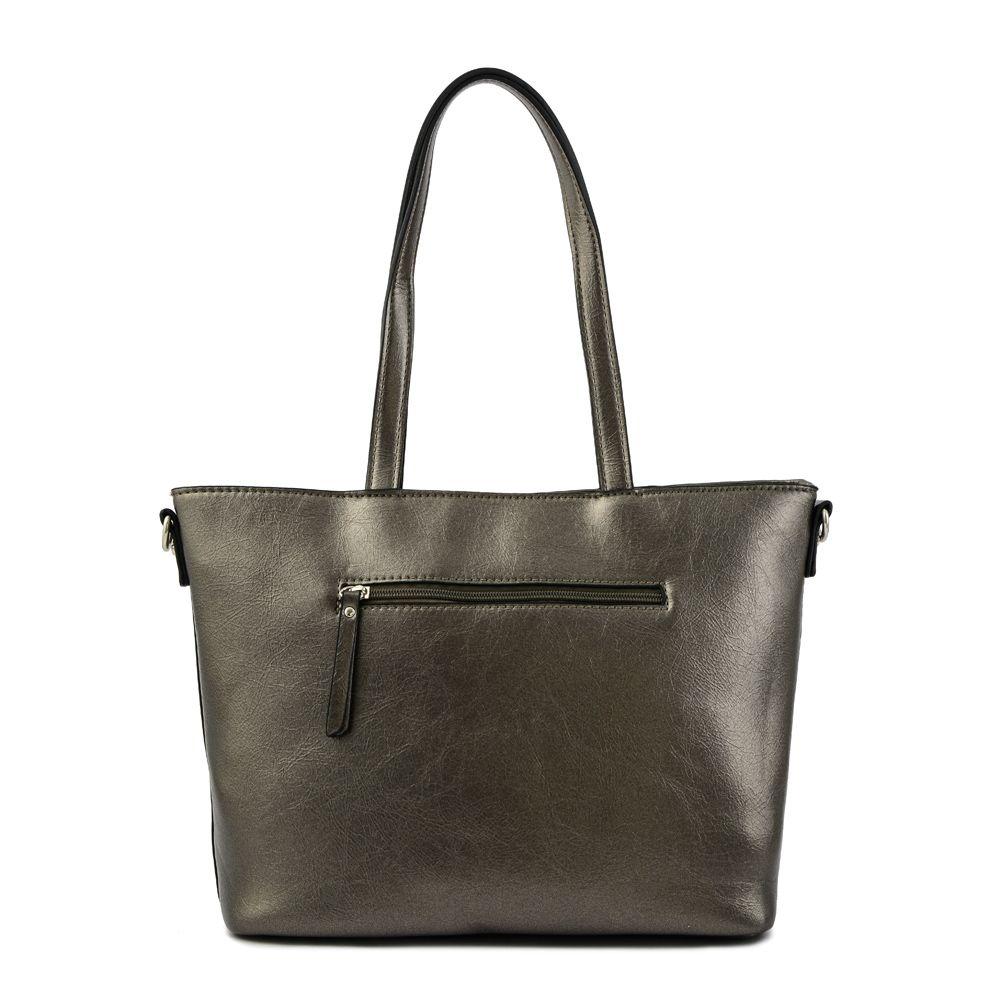 Cartera dos asas grande avin plateado oscuro-2