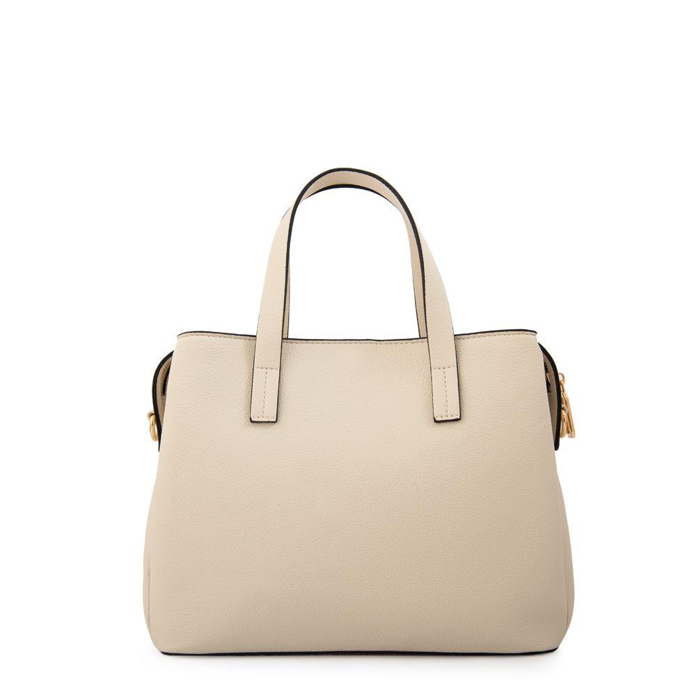 Cartera Dos Asas tres divisiones aurora mediana blanco crudo-2
