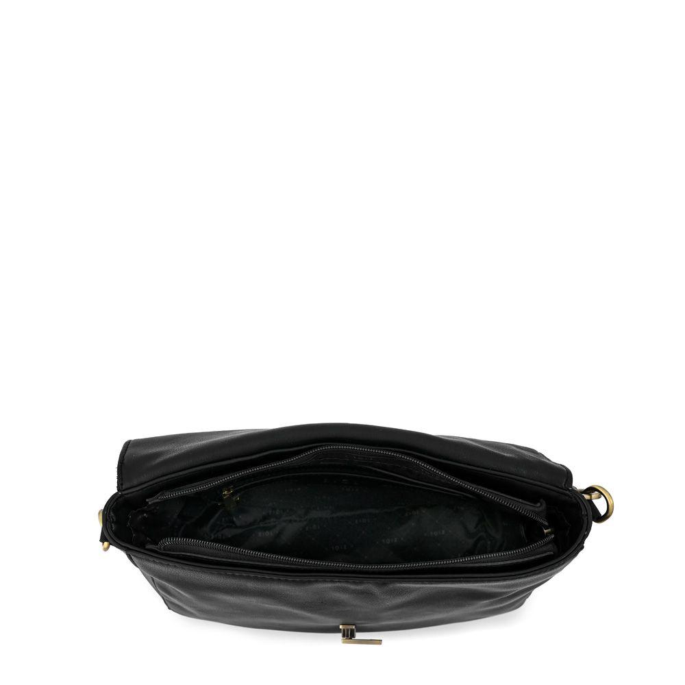 Cartera bandolera con tapa mediana doris negro especial-3